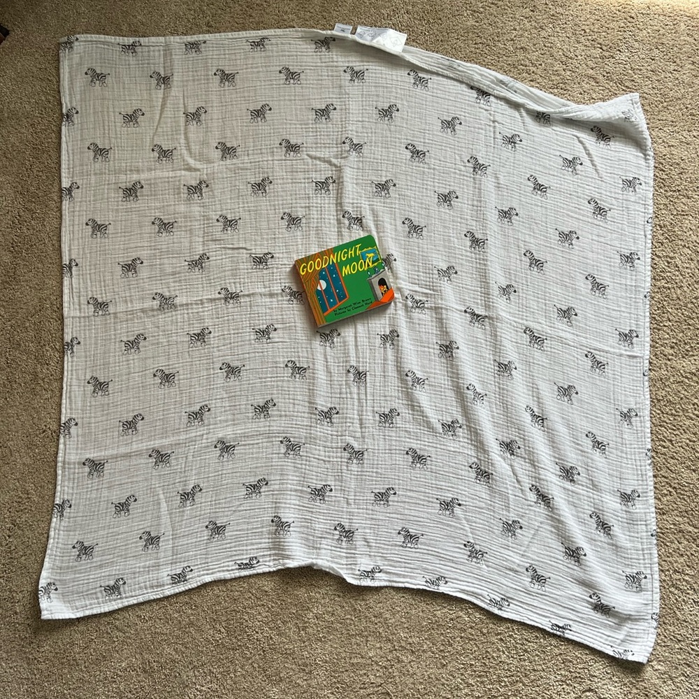 5/$25 zebra muslin swaddle blanket